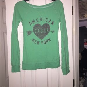 American Eagle Mint green fitted thermal shirt